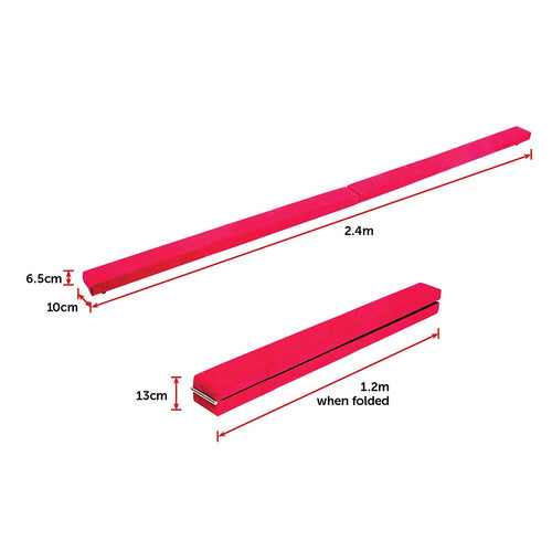 2.4m (8FT) Gymnastics Folding Balance Beam – Pink Training Equipment