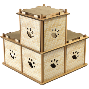 Cat Cardboard House Tree Tower Condo Scratcher Pet Post Pad Mat Furniture