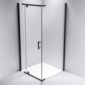 1000 x 800 x 1900mm Framed Safety Glass Pivot Door Shower Screen in Black