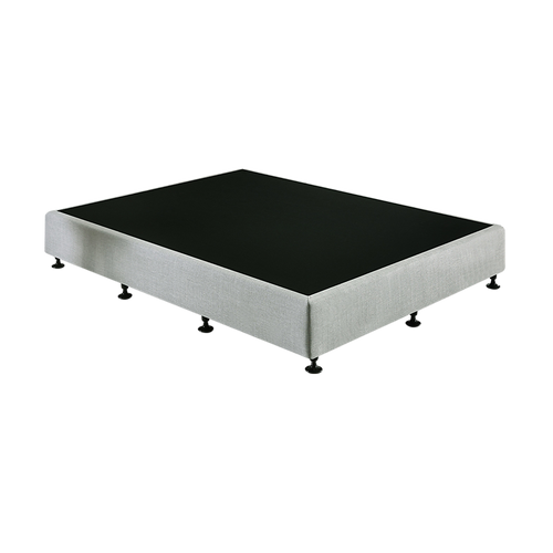 Queen Slatted Ensemble Bed Base - Platinum Light Grey Linen Breathable Cover