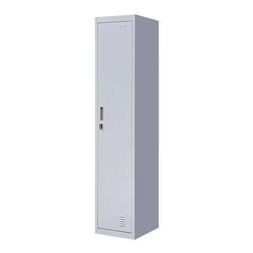 Lockable 1-Door Grey Locker for Home or Office - Padlock-operated