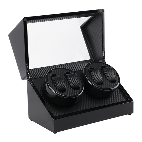 Automatic Quad Watch Winder Wood Display Box Case Motor Rotation Storage