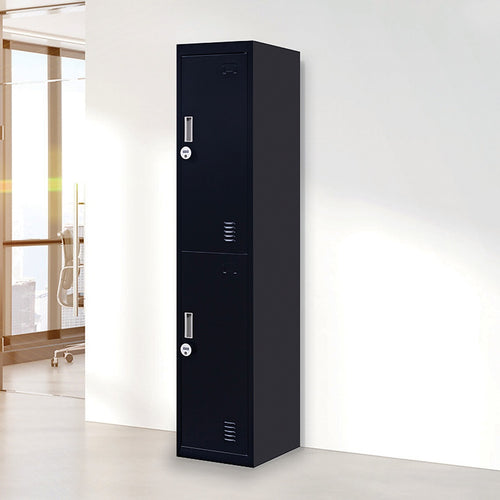 2-Door Black Locker Cabinet 4-Digit Combination Lock – Secure & Durable