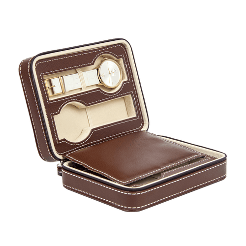 4 Watch Box Display Travel Case PU Leather 