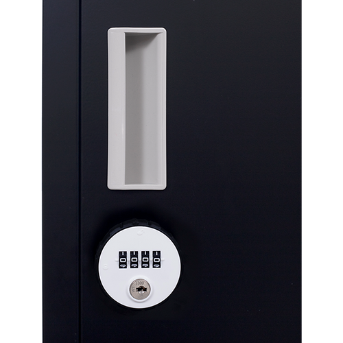 Black Locker with 4 Doors & 4-Digit Combination Lock – Storage for Gym, School, or Workplace