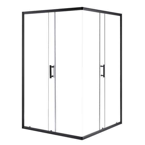 1200 x 900mm Sliding Door Nano Safety Glass Shower Screen in Black