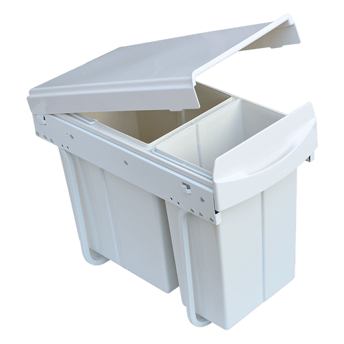 Kitchen Double Slide Pull Out Bin for Garbage Rubbish Waste 10L+20L