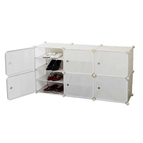 White Cube DIY Shoe Cabinet Rack Storage Portable Stackable Organiser Stand 