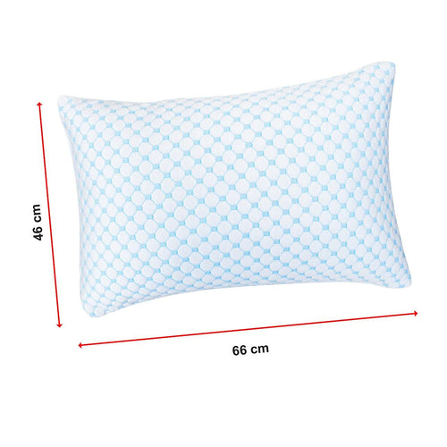 Large Memory Foam Cooling Pillow Heat and Moisture Reducing Ice Silk and Gel Infused