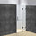 100 x 200cm Wall to Wall Frameless Shower Screen in Black Hardware, Square Handle