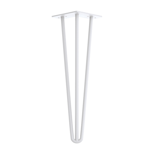 Set of 4 White Industrial Retro 3-Rod Table Legs 12mm Steel Bench Desk - 41cm