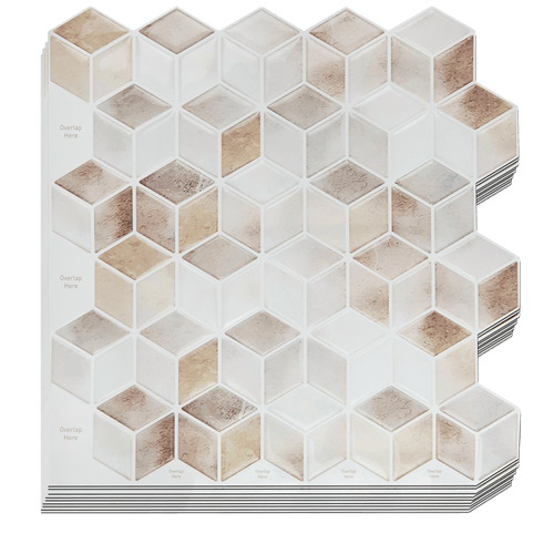 Tiles 3D Peel and Stick Wall Tile Shell Mosaic 10 Sheets