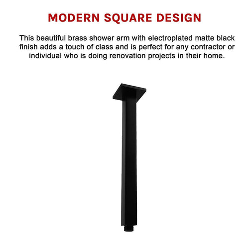 Shower Head Arm Wall Connector Electroplated Matte Black Finish