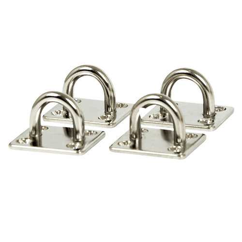 4X M6 304 Stainless Steel Oblong Pad Eye Plate Marine Hardware Staple Hook