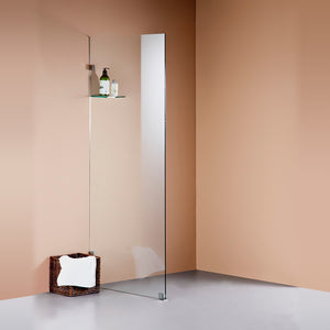 80 x 200cm Frameless 10mm Safety Glass Shower Screen Nickel Finish