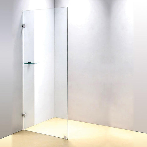 70 x 210cm Frameless 10mm Safety Glass Shower Screen Nickel Finish