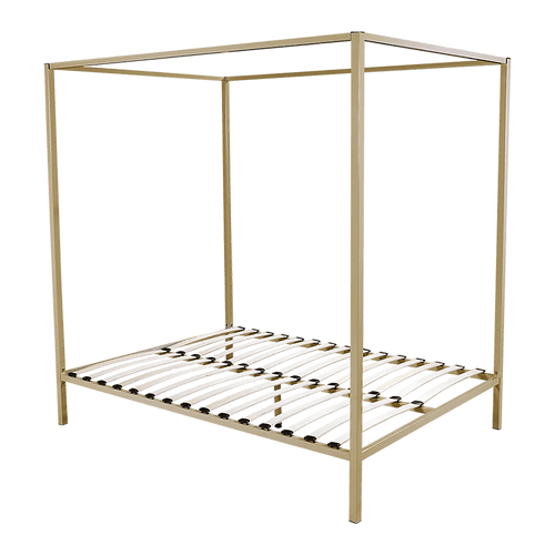 4 Four Poster Queen Bed Frame - Gold