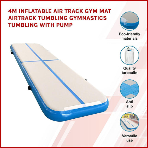 Inflatable Air Track Gym Tumbling Mat with Pump 4m