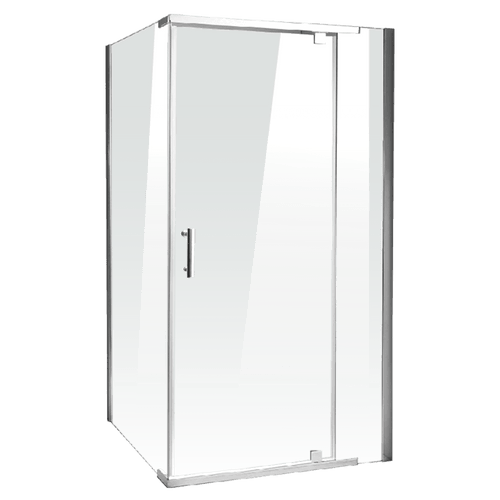1200 x 900 x 1900mm Framed Safety Glass Pivot Door Shower Screen in CHROME