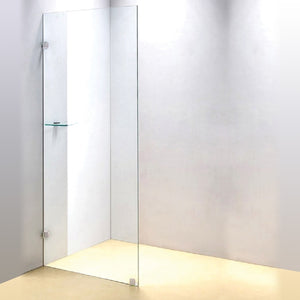 80 x 210cm Frameless 10mm Safety Glass Shower Screen CHROME