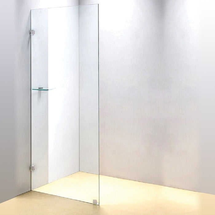 80 x 210cm Frameless 10mm Safety Glass Shower Screen CHROME