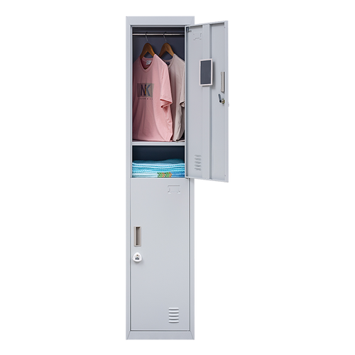 2-Door Grey Locker Cabinet 3-Digit Combination Lock – Secure & Durable