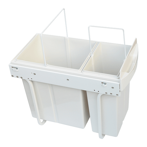 Kitchen Double Slide Pull Out Bin for Garbage Rubbish Waste 10L+20L