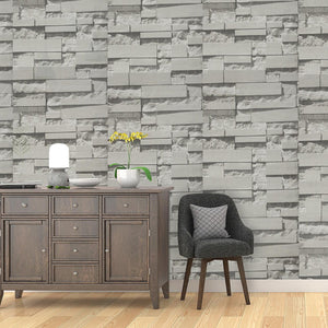 Wallpaper Brick Pattern 3D Textured Non-woven Wall Paper Roll