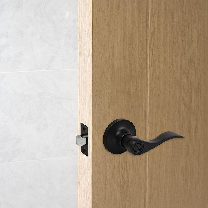 Door Handle Set Lever Privacy Function Black - Privacy - Black - Home ...