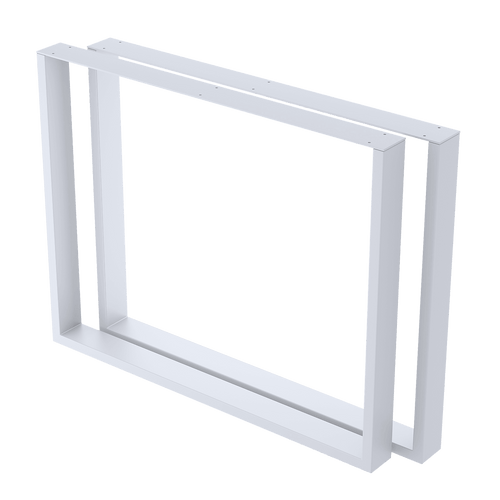 Rectangular-Shaped Table Bench Desk Legs Retro Industrial Design Fully Welded - White