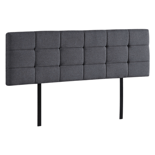 Grey Linen Fabric King Deluxe Tufted Headboard Bedhead