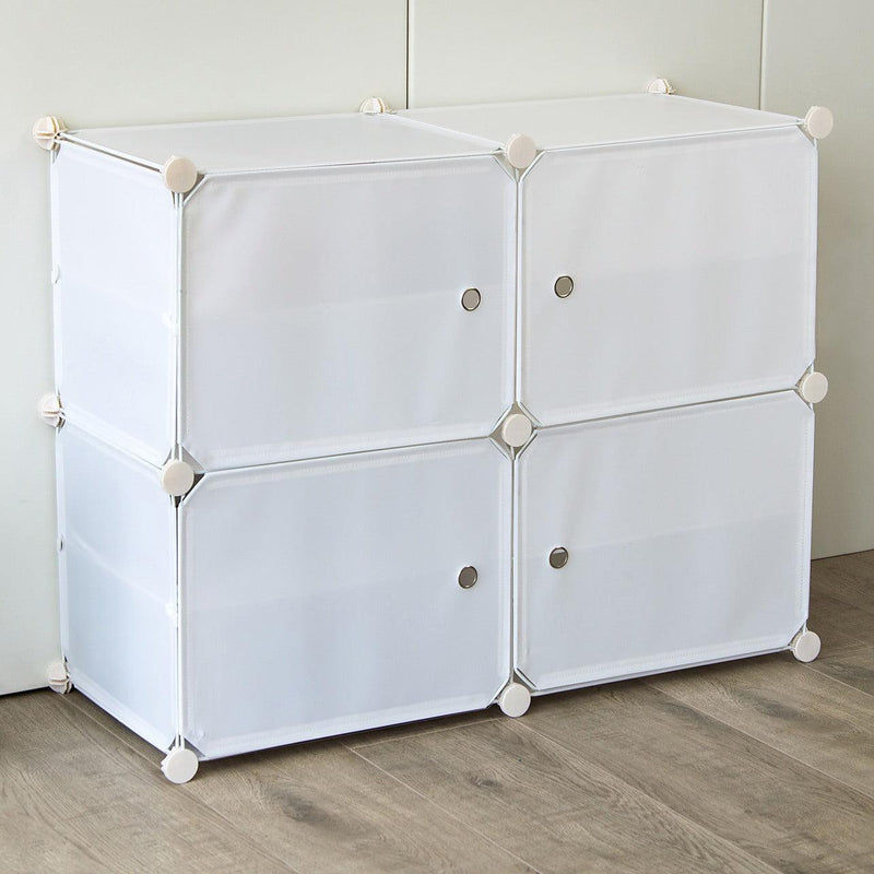 8 Section White Shoe Cabinet | Cube Storage Rack – Australia ...