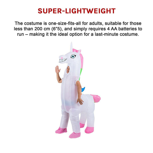 Giant Unicorn Fancy Dress Inflatable Suit -Fan Operated Costume