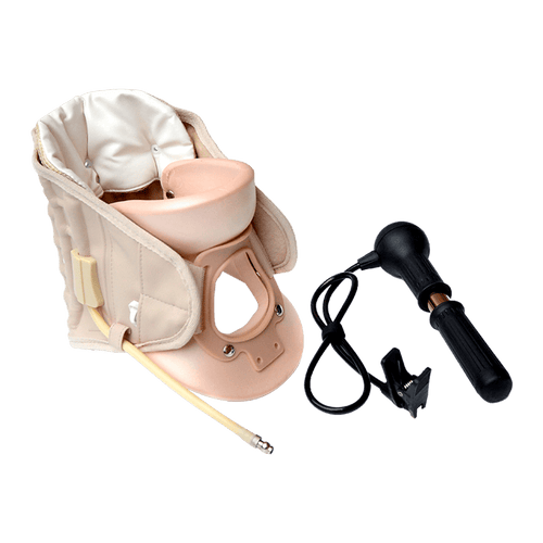 Neck Traction Air Decompression Support Brace Cervical Collar Hand Pump