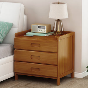 Bamboo Bedside Table Nightstand Storage Bedroom Sofa Side Stand - Dark Wood