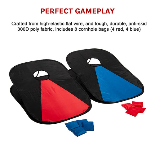 Portable Collapsible Cornhole Board Set – 2 Boards, 8 Bean Bags & Carry Case