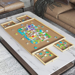 Wooden Jigsaw Puzzle Table Board Storage Table