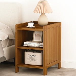 Bamboo Bedside Table Nightstand Storage Bedroom Sofa Side Stand - Dark Wood