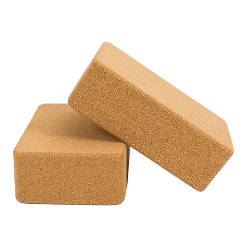 2 x Cork Yoga Block Organic Yoga Prop Accessory Exercise Brick