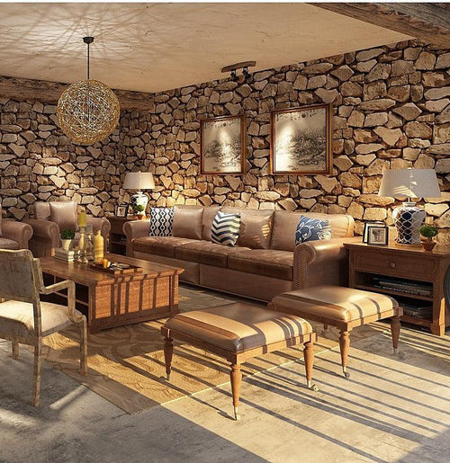 Rustic Rock Brick Wallpaper 
