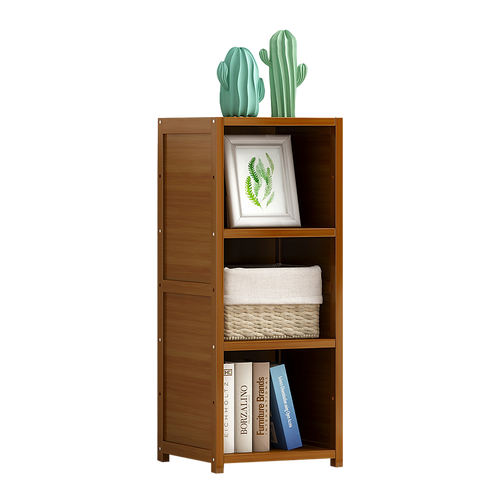 Bamboo Adjustable 3-Shelf Bookcase – Display Storage Rack Stand for Living Room, Bedroom or Home Décor