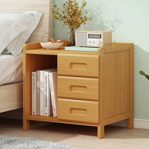 Bamboo Bedside Table Nightstand Storage Bedroom Sofa Side Stand - Wood