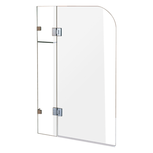 Frameless Glass Bath Screen 90 x 145cm Chrome