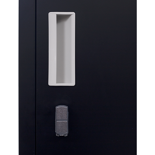 Lockable 1-Door Black Locker for Home or Office - Padlock-operated