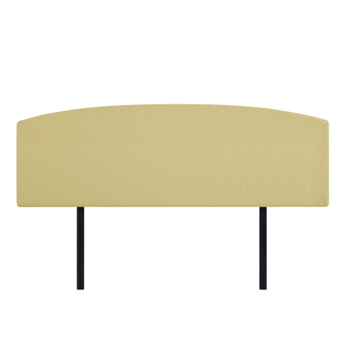 Curved King Bed Deluxe Headboard Bedhead Linen Fabric Sulfur Yellow 