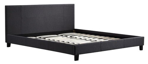 King Bed Frame Grey Linen Fabric