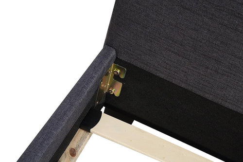 King Bed Frame Grey Linen Fabric