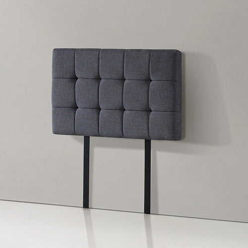 Grey Linen Fabric Single Deluxe Tufted Headboard Bedhead