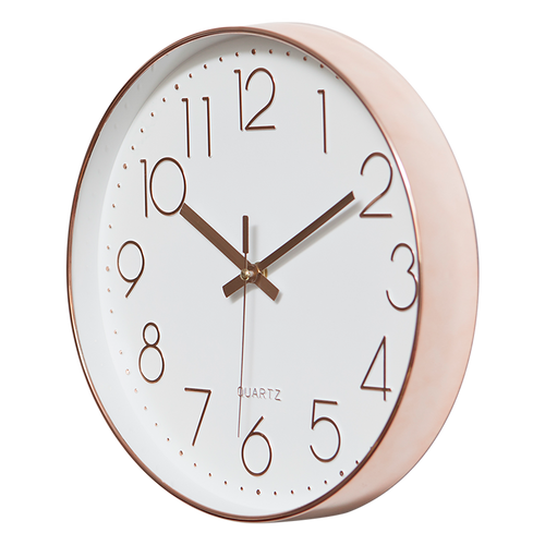 Modern Rose Gold Wall Clock – Silent Quartz Battery-Operated Design for Home & Office