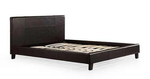 Double Bed Frame Brown PU Leather